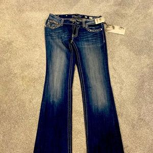 MissMe Blue jeans with Simone studs front and back. Size 29 brand new.